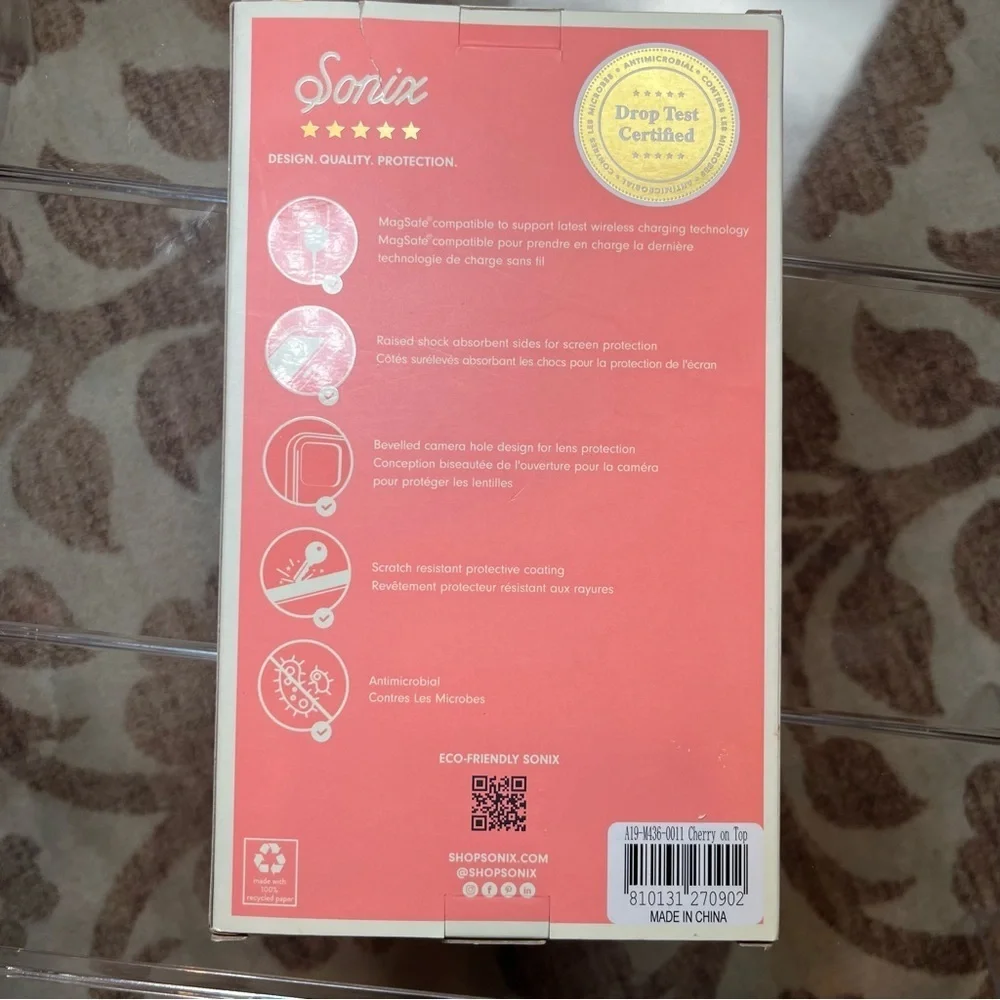 iPhone 15 PRO  PRICE FIRM — Sonix Cherry Case Red White Gold metallic